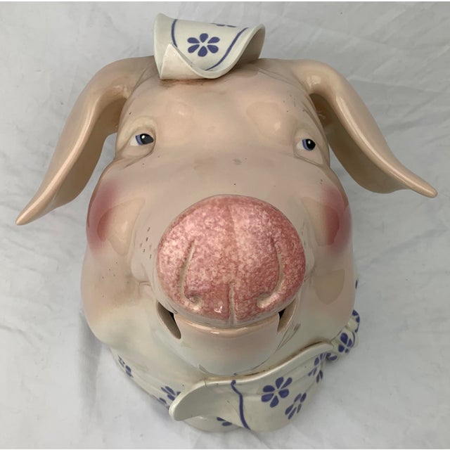 Traditional Vintage Hand Painted Ceramic Wall Hanging For Sale - Image 3 of 9