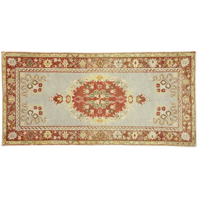 Distressed Vintage Turkish Oushak Rug - 3′4″ × 6′9″ For Sale - Image 10 of 10