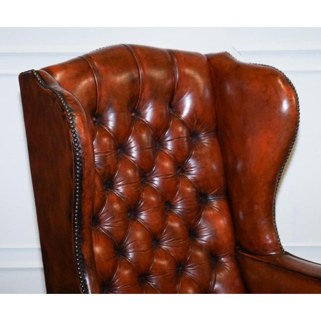 Chesterfield Flat Arm Wingback Armchairs from William Morris, Set of 2 For Sale - Image 4 of 17