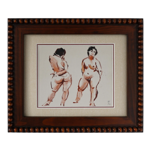 Vintage Mid 20th Century Original Nude Study Painting