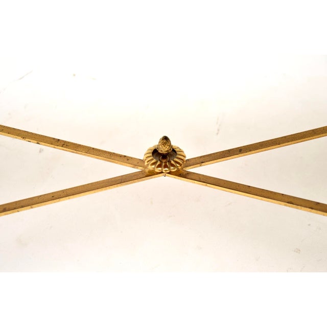 Vintage French Brass and Marble Coffee Table, 1960 For Sale - Image 10 of 11