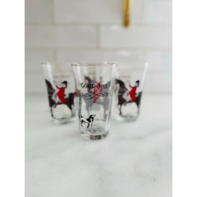 Molly Hatch Four Molly Hatch “Good Job” Juice Glasses- Set of 4 For Sale - Image 4 of 7