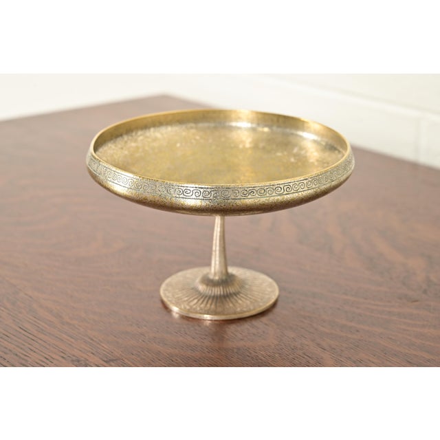 Tiffany Studios New York Bronze Doré Pedestal Bowl or Compote Dish With Greek Key Design For Sale - Image 11 of 11