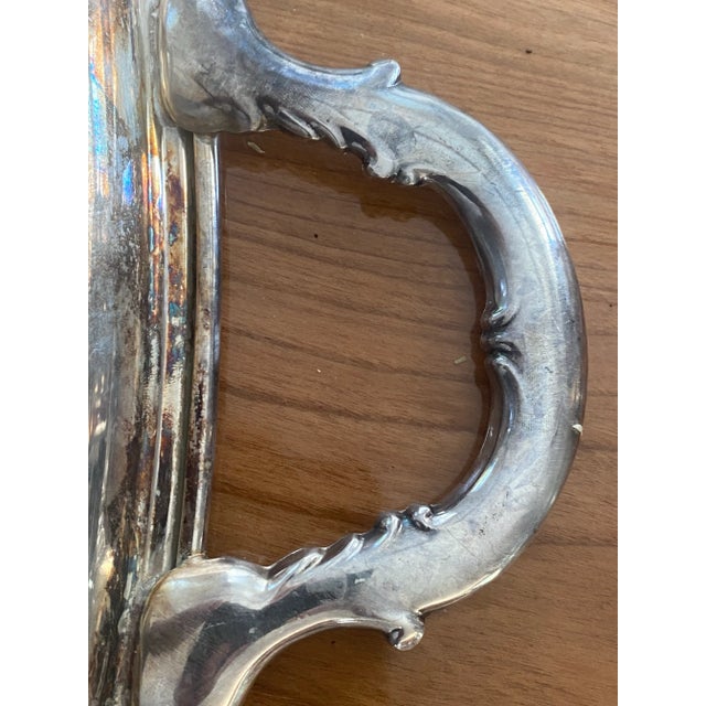 Metal Vintage Silver Plated Large Newport by Gotham Butlers Two Handled Serving Tray For Sale - Image 7 of 10