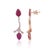 Art Deco Set in 18k Gold, 7.75 Carats, Mozambique Ruby & Diamonds Chandelier Earrings, Pair For Sale - Image 3 of 7