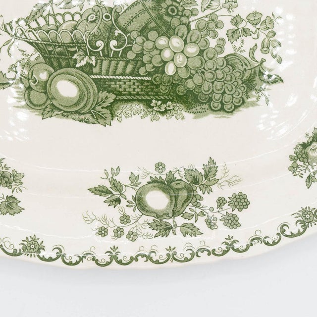 Vintage Serving Plates with Green Fruit Basket Decor from Masons, 1950s, Set of 2 For Sale - Image 9 of 12