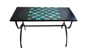 Wrought Iron & Earthenware Coffee Table