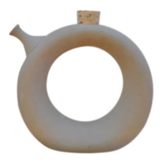 Doughnut Shaped Pottery Vase/Decanter/Pitcher/Jug For Sale