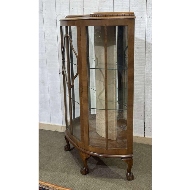 1950s English walnut display cabinet - L=96cm, D=35cm, H=1m22.