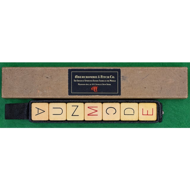 Traditional Abercrombie & Fitch C1948 I-Qubes Crossword Game Dice W/ Leather Case & A&f Box For Sale - Image 3 of 4