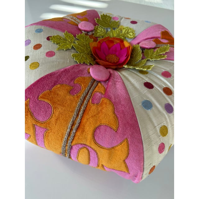 Vintage Mackenzie-Childs Super Pink Love Muffin Pillow For Sale - Image 12 of 12