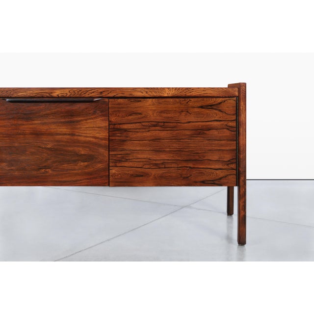 Mid-Century Modern 1960s Danish Modern Brazilian Rosewood Credenza For Sale - Image 3 of 14