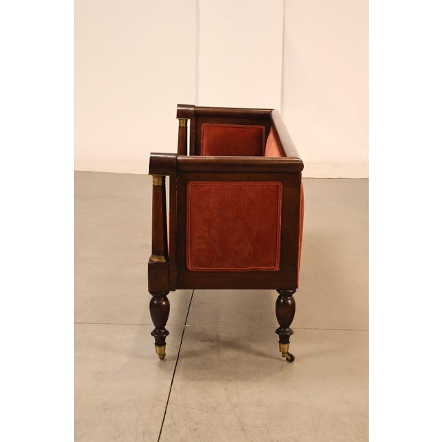 Antique American Classical Period Pair Of Ormolu Mounted Box Sofas For Sale - Image 17 of 18