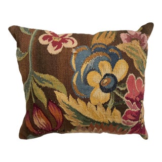Pillow Upholstered With 19th Century Tapestry For Sale