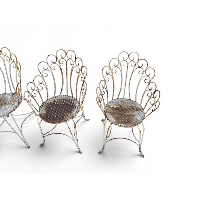 Painted Iron Garden Chairs, 1950s, Set of 4 For Sale - Image 4 of 10