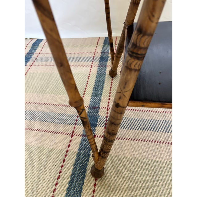 Early 20th Century Burnt Bamboo Side Table For Sale - Image 12 of 12