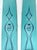American Vintage Voit Turquoise Water Skis For Sale - Image 3 of 6