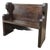 Antique Oak English Church Pew Bench With Low Carved Arms For Sale