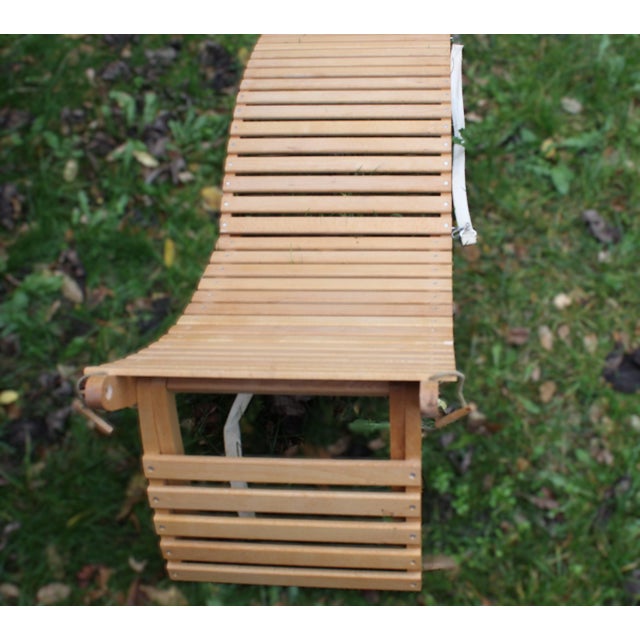 Mid-Century Folding Wooden Sun Loungers, 1970s, Set of 2 For Sale - Image 9 of 12