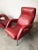 1950s Set of Mid-Century Red Faux Leather and Iron Lounge Chairs Attributed to Carlo de Carli For Sale - Image 5 of 11