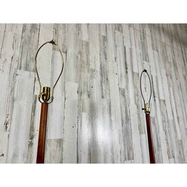 Danish Modern Solid Teak Table Lamps For Sale In Dallas - Image 6 of 12