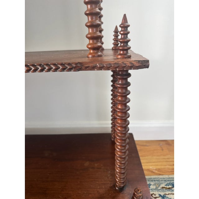 Victorian Spindle Wooden Etagere Stand For Sale - Image 9 of 12