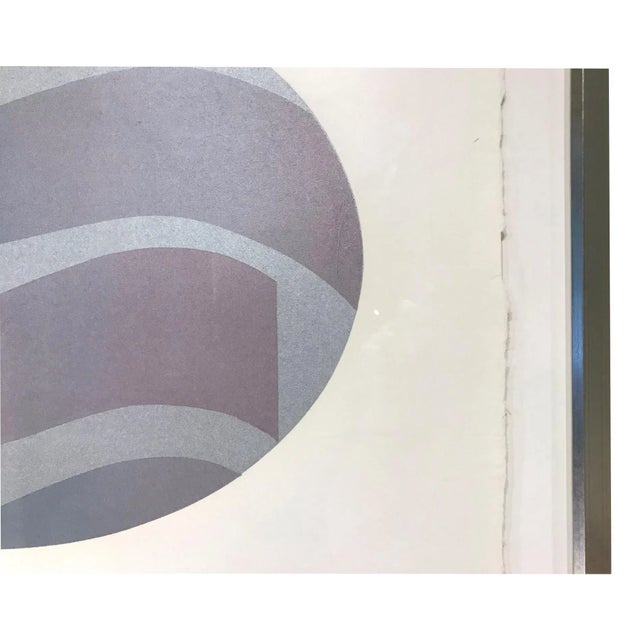 Silver Abstract Postmodern Style Serigraph From the Ellipsoid Series by Donald Roberts, Framed For Sale - Image 8 of 9