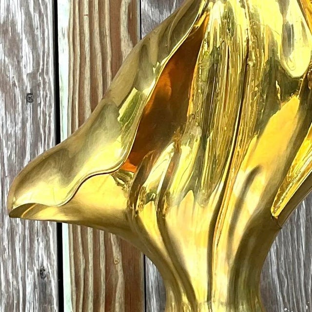 Vintage 1980s Abstract Brass Sculpture For Sale - Image 12 of 14