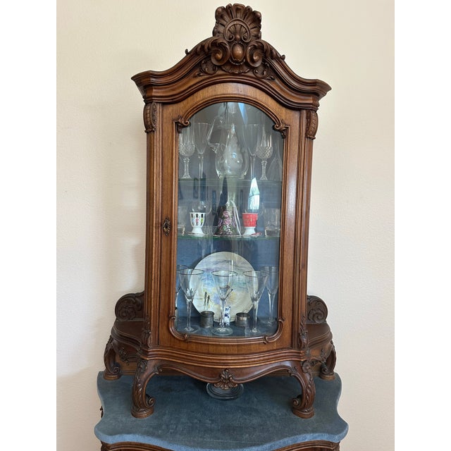Wood Exquisite Antique Louis XV Rococo Revival China Cabinet / Vitrine For Sale - Image 7 of 10