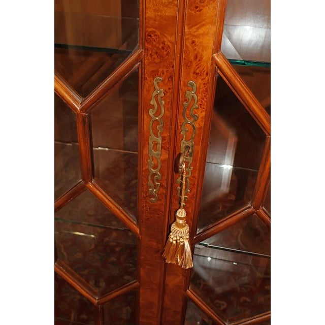 Francesco Molon V23 Italian Burl Wood Beveled Glass Display Cabinet For Sale - Image 15 of 17