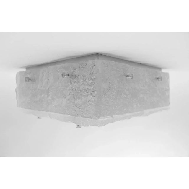 Large Ice Glass Flush Mount from Kalmar, Germany, 1960s For Sale - Image 10 of 11