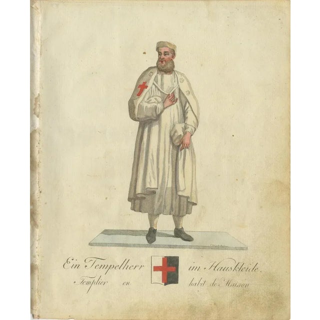Late 18th Century Schwan, Knight Templar in Traditional House Attire, 1791, Print For Sale - Image 5 of 6