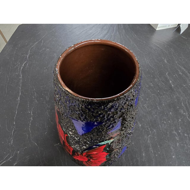 Black Large Fat Lava Fish Vase from Scheurich Keramik, West Germany, 1970s For Sale - Image 8 of 14