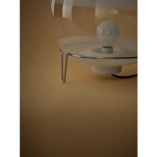 Black Mid-Century Modern Steel & Glass Sfera Table Lamp by Angelo Mangiarotti For Sale - Image 8 of 11