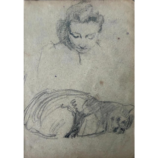 Piet Hein Eek Heinrich Pforr, Collection of 6 Drawings on 4 Sheets Woman Handicrafts, 1920s, Pencil For Sale - Image 4 of 12