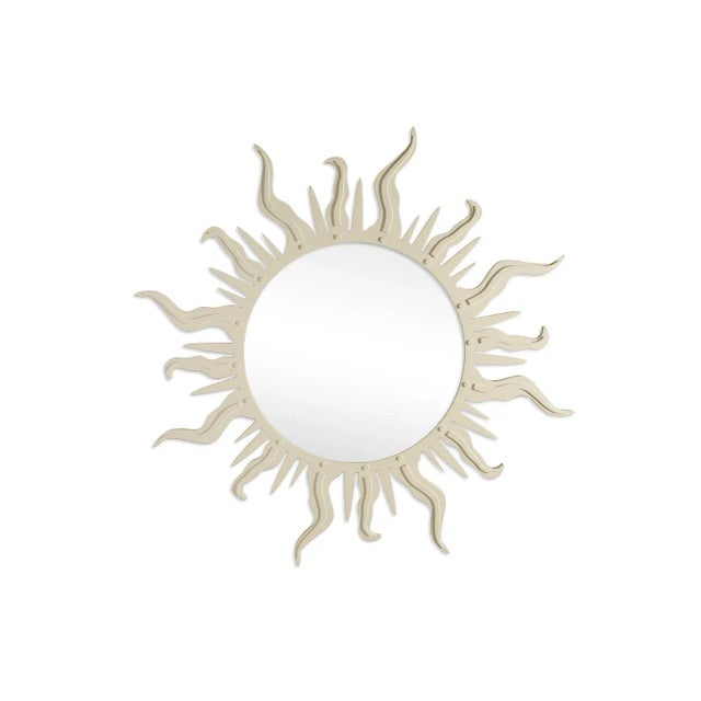 Contemporary Fleur Home Carnival Flambeau Circle Mirror in Delaware Putty, 48x48 For Sale - Image 3 of 3