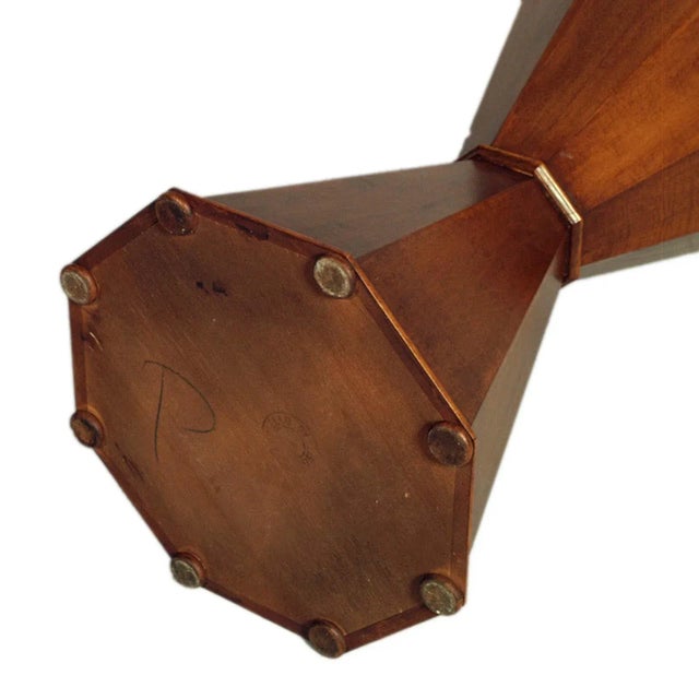 Hourglass-Shaped Masonic Column in Wax-Polished Walnut, 1930s For Sale - Image 4 of 7