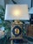 Mid 20th Century Vintage Folk Art “No. 9” Tole-Style Black & Gilt Table Lamp For Sale - Image 5 of 6