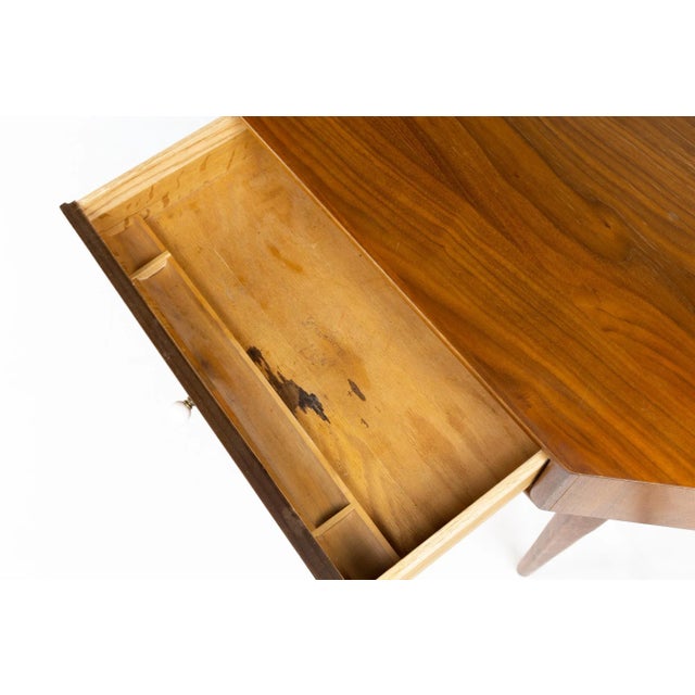Brown Kipp Stewart for Drexel Declaration Mid Century Walnut Corner Desk For Sale - Image 8 of 10