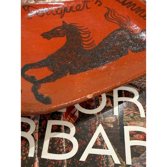 Brick Red 50's French Hotel Le Fouquet Cannes Vide Poche For Sale - Image 8 of 9