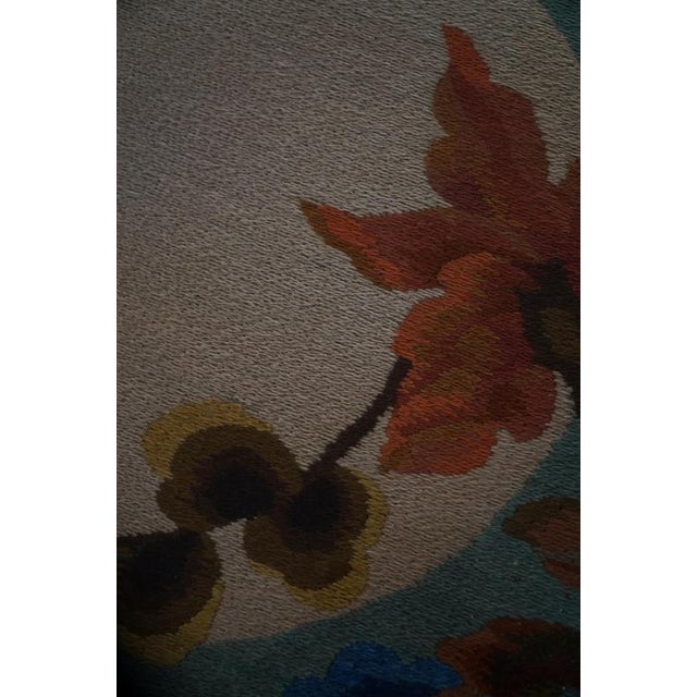 Vintage Danish Round Side Table with Floral Glass Top, 1920s For Sale - Image 6 of 18