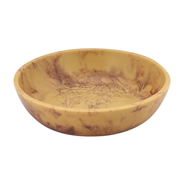 Mera Mustard Yellow Resin Serving Bowl For Sale - Image 4 of 4