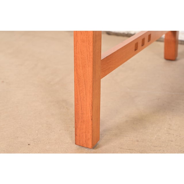 Brown Stickley Mission Arts & Crafts Cherry Wood Side Chairs or Dining Chairs in the Manner of Frank Lloyd Wright, Pair For Sale - Image 8 of 14