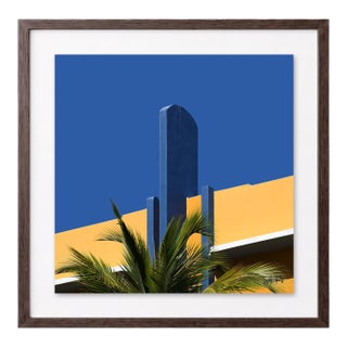 “Miami Beach 04” Giclee Archival Pigment Print 24x24 Framed in Walnut For Sale