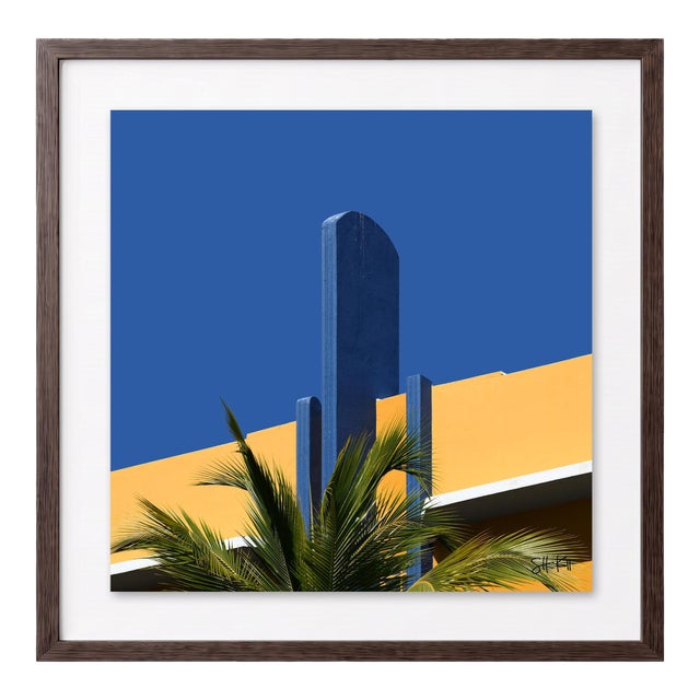“Miami Beach 04” Giclee Archival Pigment Print 24x24 Framed in Walnut For Sale