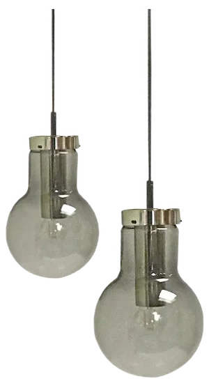 Vintage Maxi Globe Pendants from Raak, 1960s, Set of 2