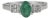 Luxury Single Stone Emerald & Diamond Ring in 925 Sterling Silver, Size 8.5 For Sale