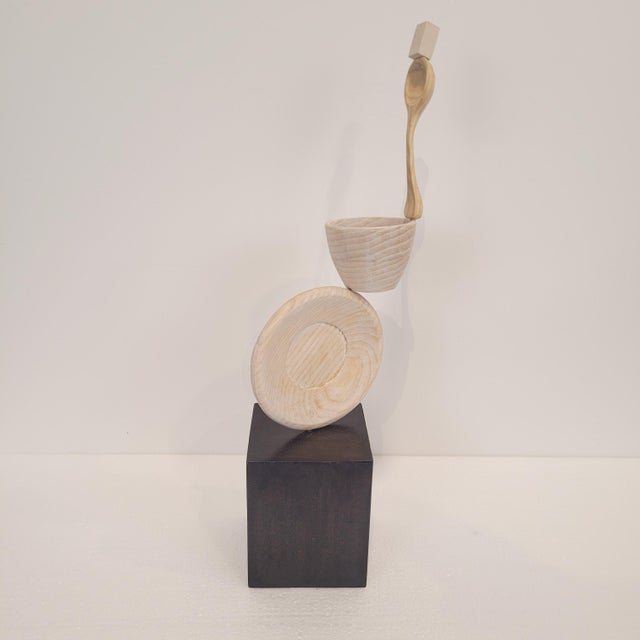 François Lacoste, Very Strong Coffee Sculpture, Carved Wood, 2000s For Sale - Image 6 of 13