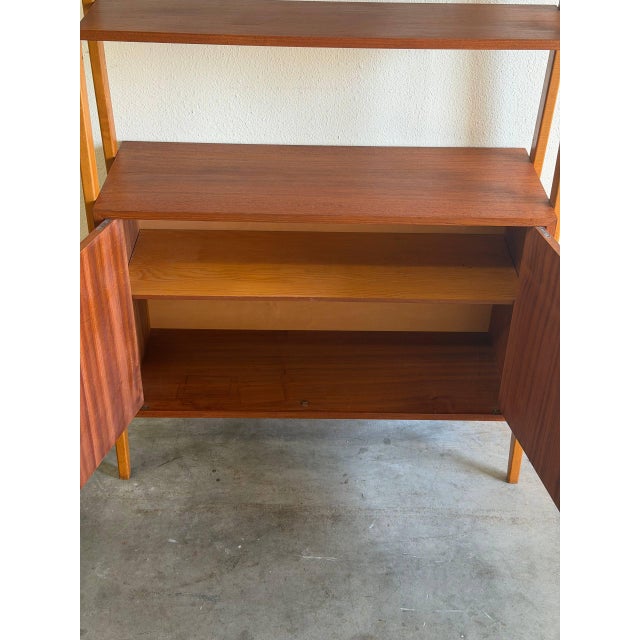 Swedish Teak Wall Unit in Style of Gillis Lundgren Mid Century Modern Bookcase Cabinet 1960s For Sale - Image 10 of 10