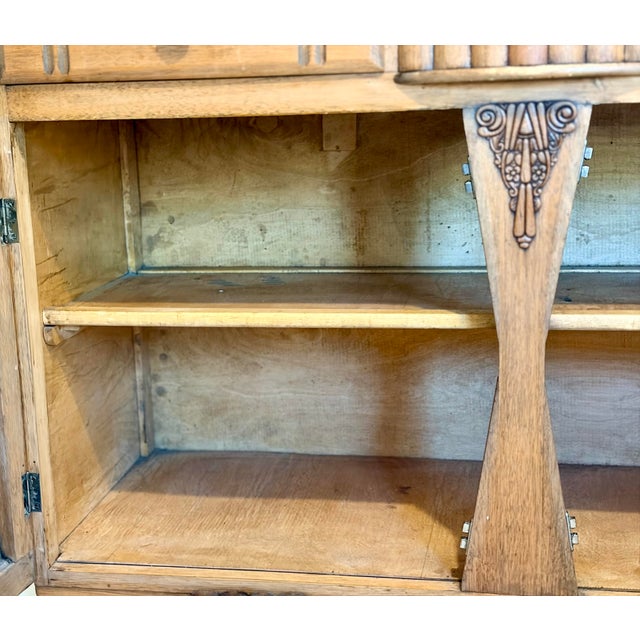Wood Rare 1930s Art Deco Jentique-Attributed Oak Sideboard / Buffet For Sale - Image 7 of 9